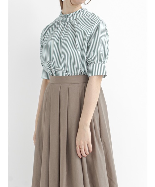 Te chichi（テチチ）の「前後2wayスタンドフリルブラウス（シャツ/ブラウス・レディース・ブラック/サックスブルー/ブルー/グリーン・ﾌﾘ-）」の10枚目の写真