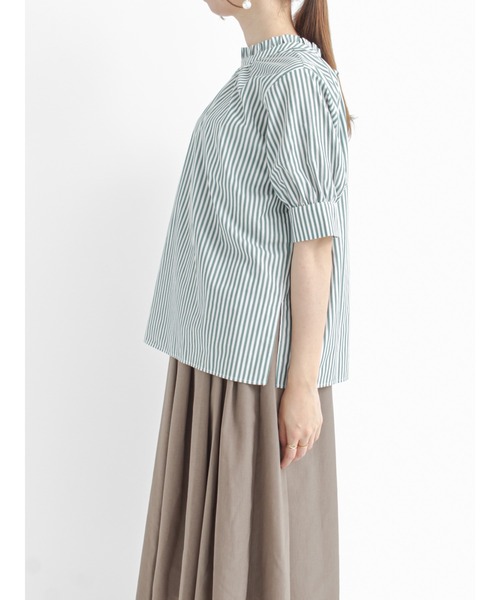 Te chichi（テチチ）の「前後2wayスタンドフリルブラウス（シャツ/ブラウス・レディース・ブラック/サックスブルー/ブルー/グリーン・ﾌﾘ-）」の11枚目の写真