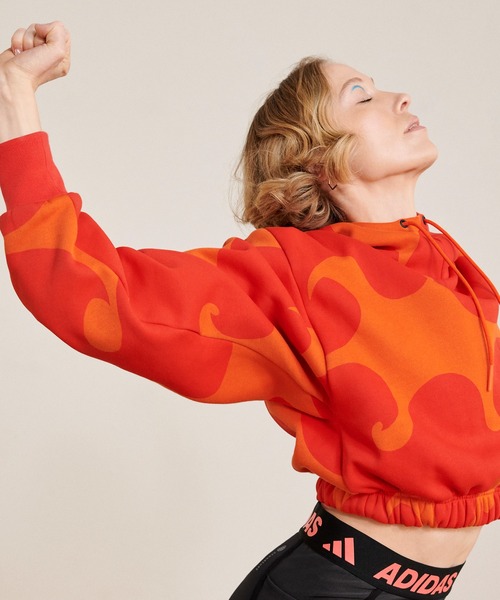 adidas（アディダス）の「マリメッコ クロップ フーディー / アディダス（レディース）（パーカー・レディース・パープル/オレンジ・SMALL/MEDIUM/LARGE/X-LARGE/XX-LARGE）」の7枚目の写真