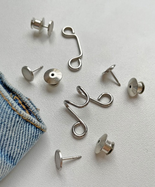 SPINNS(スピンズ)の「【10秒で解決!】ウエスト調整クリップボタン(ベルト・レディース・シルバー/アンティークゴールド/ブラック/ゴールド・ONESIZE)」の5枚目の写真