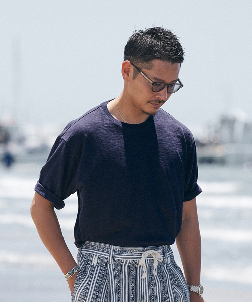 EDIFICE（エディフィス）の「【avancer / アボンシェル】メランジコットン Tシャツ（Tシャツ/カットソー・メンズ・オレンジ/ブルー/ベージュ/ホワイト/ネイビー・46/48）」の4枚目の写真