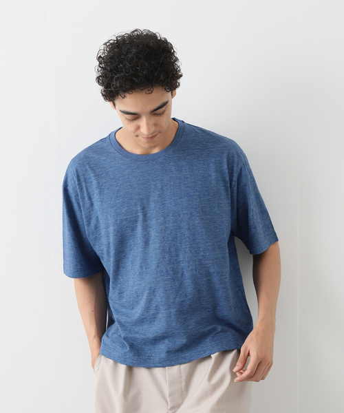 EDIFICE（エディフィス）の「【avancer / アボンシェル】メランジコットン Tシャツ（Tシャツ/カットソー・メンズ・オレンジ/ブルー/ベージュ/ホワイト/ネイビー・46/48）」の5枚目の写真