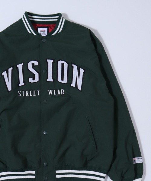 VISION STREET WEAR(ヴィジョンストリートウェア)の「【VISION STREET WEAR】ビッグシルエット ナイロンワッペンスタジャン(スタジャン・レディース・ネイビー系3/ネイビー系1/ネイビー系2/グリーン系2/ブラック系2/グリーン系3/グリーン系1/ブラック系1・LARGE/X-LARGE/MEDIUM)」の4枚目の写真