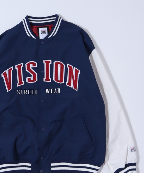 VISION STREET WEAR(ヴィジョンストリートウェア)の「【VISION STREET WEAR】ビッグシルエット ナイロンワッペンスタジャン(スタジャン・レディース・ネイビー系3/ネイビー系1/ネイビー系2/グリーン系2/ブラック系2/グリーン系3/グリーン系1/ブラック系1・LARGE/X-LARGE/MEDIUM)」の6枚目の写真