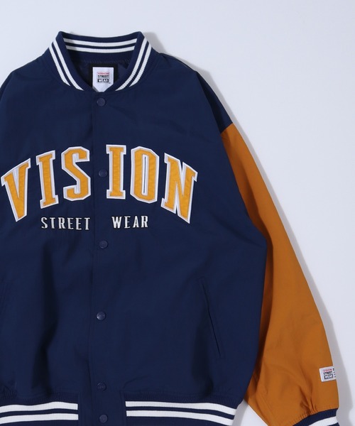 VISION STREET WEAR(ヴィジョンストリートウェア)の「【VISION STREET WEAR】ビッグシルエット ナイロンワッペンスタジャン(スタジャン・レディース・ネイビー系3/ネイビー系1/ネイビー系2/グリーン系2/ブラック系2/グリーン系3/グリーン系1/ブラック系1・LARGE/X-LARGE/MEDIUM)」の7枚目の写真