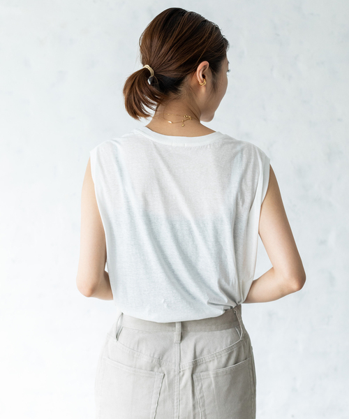 IENA（イエナ）の「SUPER FINE ノースリーブプルオーバー◇（Tシャツ 
