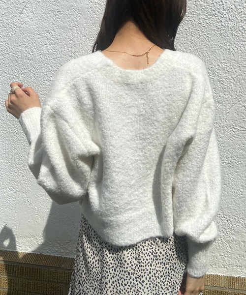OLIVE des OLIVE(オリーブデオリーブ)の「ブークレショートカーデ(カーディガン/ボレロ・レディース・オフホワイト/パープル/グレー/ブラック・FREE)」の8枚目の写真