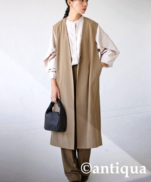 antiqua（アンティカ）の「とろみフレアデザインシャツ。（シャツ/ブラウス・レディース・ブラック/レッド/グリーン/ホワイト系その他・FREE）」の9枚目の写真