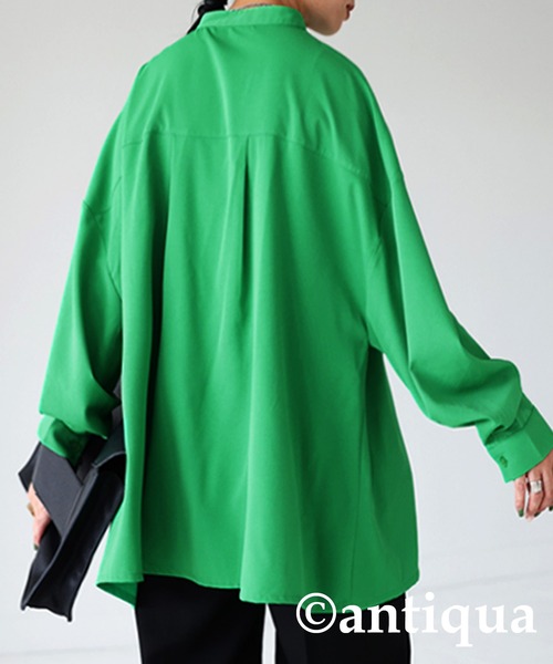 antiqua（アンティカ）の「とろみフレアデザインシャツ。（シャツ/ブラウス・レディース・ブラック/レッド/グリーン/ホワイト系その他・FREE）」の18枚目の写真