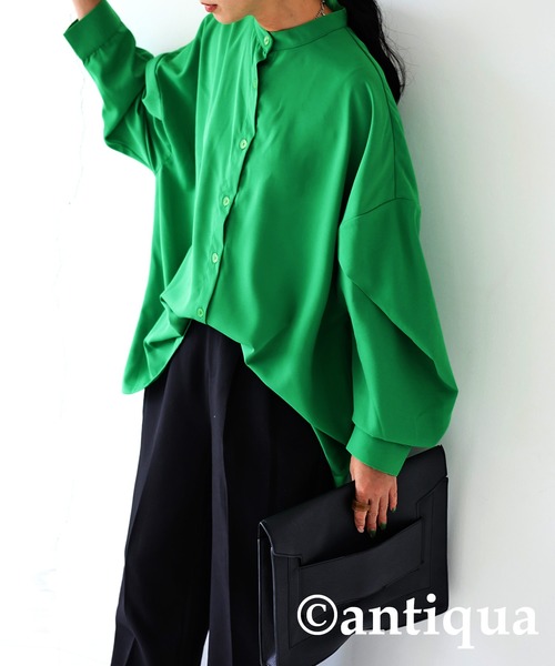 antiqua（アンティカ）の「とろみフレアデザインシャツ。（シャツ/ブラウス・レディース・ブラック/レッド/グリーン/ホワイト系その他・FREE）」の15枚目の写真