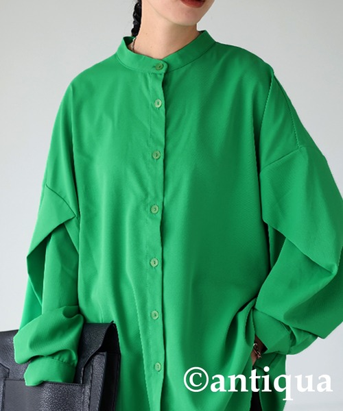 antiqua（アンティカ）の「とろみフレアデザインシャツ。（シャツ/ブラウス・レディース・ブラック/レッド/グリーン/ホワイト系その他・FREE）」の21枚目の写真