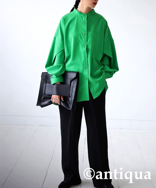 antiqua（アンティカ）の「とろみフレアデザインシャツ。（シャツ/ブラウス・レディース・ブラック/レッド/グリーン/ホワイト系その他・FREE）」の20枚目の写真