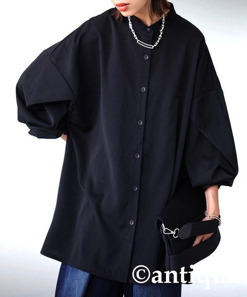 antiqua（アンティカ）の「とろみフレアデザインシャツ。（シャツ/ブラウス・レディース・ブラック/レッド/グリーン/ホワイト系その他・FREE）」の12枚目の写真