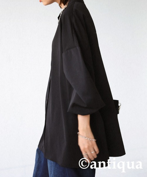 antiqua（アンティカ）の「とろみフレアデザインシャツ。（シャツ/ブラウス・レディース・ブラック/レッド/グリーン/ホワイト系その他・FREE）」の13枚目の写真
