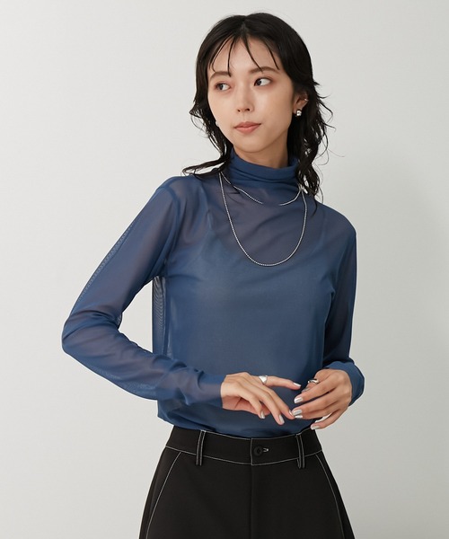 VACANCY(ヴァカンシー)の「シアータートルカラーインナー(Tシャツ/カットソー・レディース・ホワイト/ブラック/ブルー/グレイッシュベージュ・FREE)」の15枚目の写真