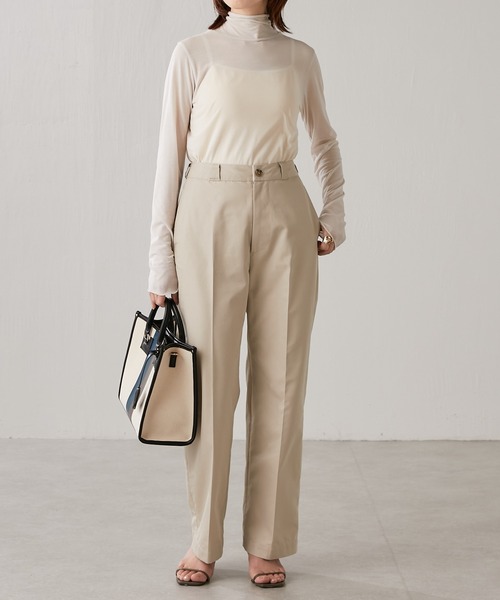 PAPILLONNER(パピヨネ)の「スクエアパイピングトート/Sサイズ/WEB限定(ハンドバッグ・レディース・ブラック/グレイッシュベージュ・FREE)」の3枚目の写真