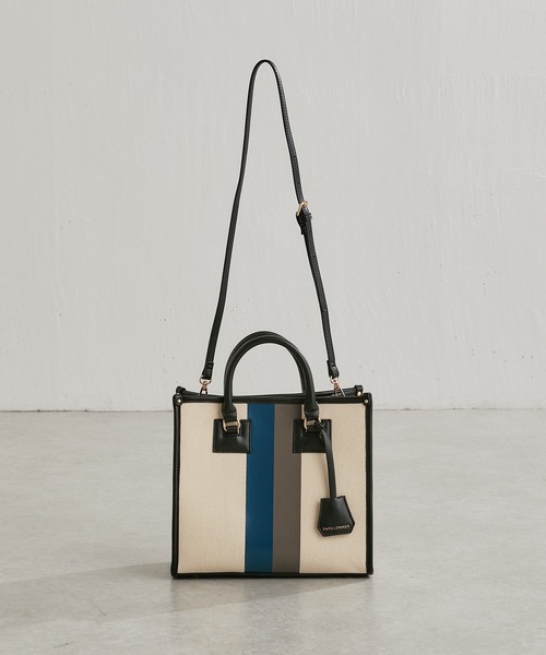PAPILLONNER(パピヨネ)の「スクエアパイピングトート/Sサイズ/WEB限定(ハンドバッグ・レディース・ブラック/グレイッシュベージュ・FREE)」の5枚目の写真