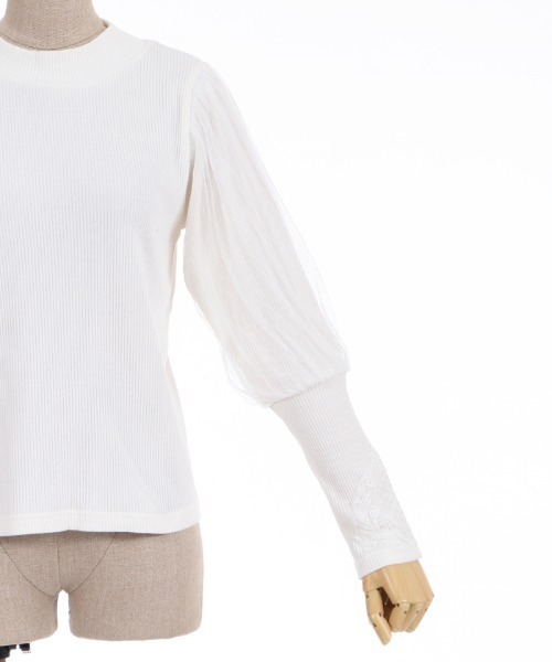 axes femme POETIQUE(アクシーズファムポエティック)の「ボリュームチュール袖プルオーバー(Tシャツ/カットソー・レディース・ブラック/ピンク/キナリ・MEDIUM)」の12枚目の写真