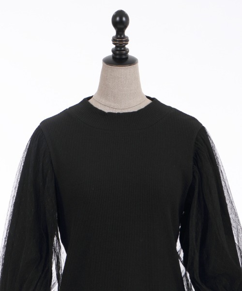 axes femme POETIQUE(アクシーズファムポエティック)の「ボリュームチュール袖プルオーバー(Tシャツ/カットソー・レディース・ブラック/ピンク/キナリ・MEDIUM)」の16枚目の写真