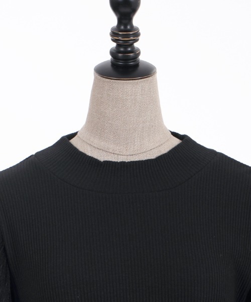 axes femme POETIQUE(アクシーズファムポエティック)の「ボリュームチュール袖プルオーバー(Tシャツ/カットソー・レディース・ブラック/ピンク/キナリ・MEDIUM)」の18枚目の写真