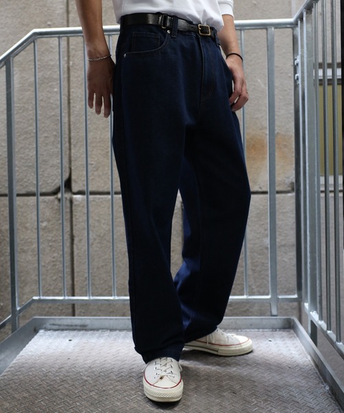 CREARE -LINO-(クレアーレリノ)の「セミワイド ルーズストレート パンツ<ユニセックス>(デニムパンツ・メンズ・アッシュグレー/ブラック/カーキ/インディゴブルー・S/M/L)」の12枚目の写真