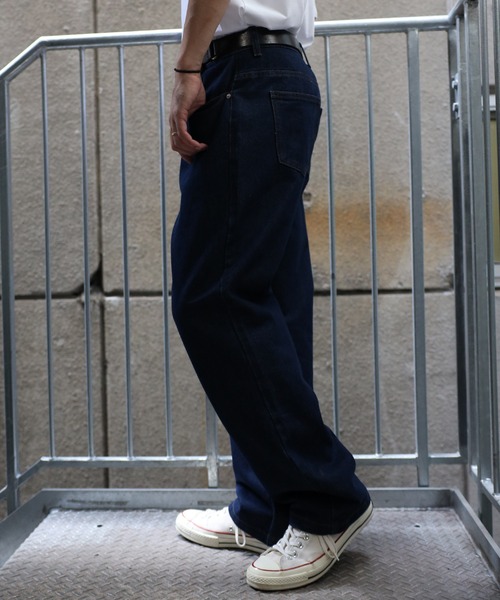 CREARE -LINO-(クレアーレリノ)の「セミワイド ルーズストレート パンツ<ユニセックス>(デニムパンツ・メンズ・アッシュグレー/ブラック/カーキ/インディゴブルー・S/M/L)」の20枚目の写真