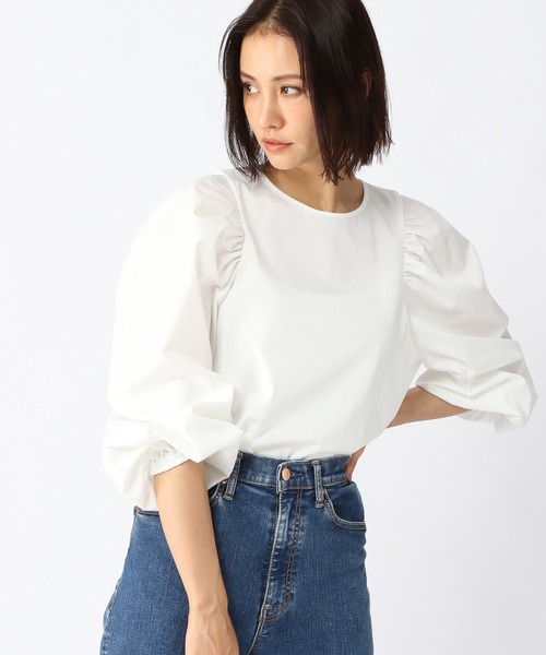 BARNYARDSTORM（バンヤードストーム）の「BARNYARDSTORM / ショルダーボリュームプルオーバー（Tシャツ/カットソー・レディース・ホワイト/ブラック・0/1）」の8枚目の写真