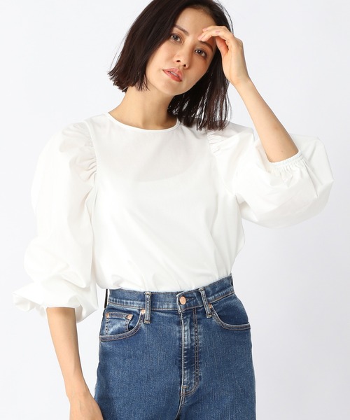 BARNYARDSTORM（バンヤードストーム）の「BARNYARDSTORM / ショルダーボリュームプルオーバー（Tシャツ/カットソー・レディース・ホワイト/ブラック・0/1）」の9枚目の写真