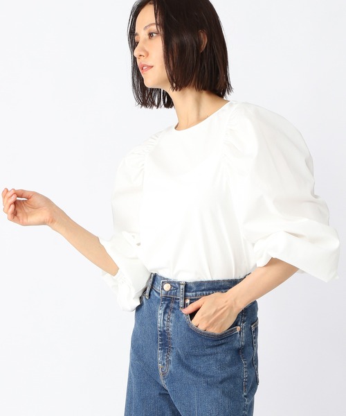 BARNYARDSTORM（バンヤードストーム）の「BARNYARDSTORM / ショルダーボリュームプルオーバー（Tシャツ/カットソー・レディース・ホワイト/ブラック・0/1）」の11枚目の写真