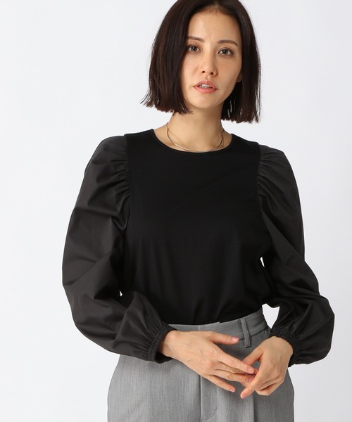 BARNYARDSTORM（バンヤードストーム）の「BARNYARDSTORM / ショルダーボリュームプルオーバー（Tシャツ/カットソー・レディース・ホワイト/ブラック・0/1）」の4枚目の写真