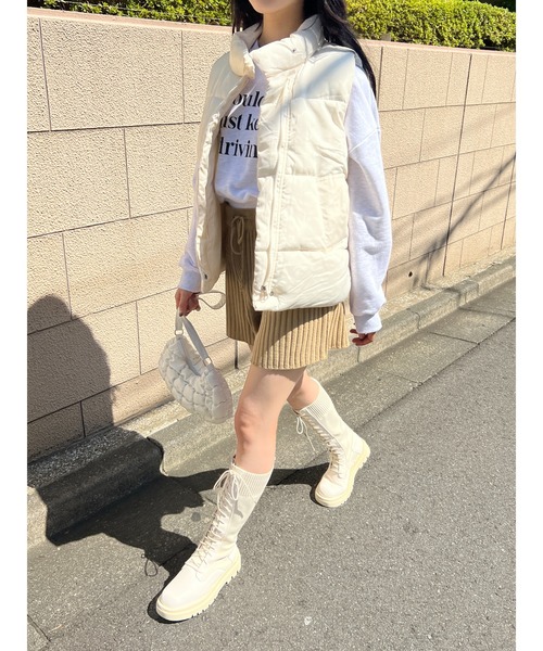 WC（ダブル シー）の「ダウンライクカラーベスト（ブルゾン・レディース・ホワイト/ブラック・FREE）」の18枚目の写真