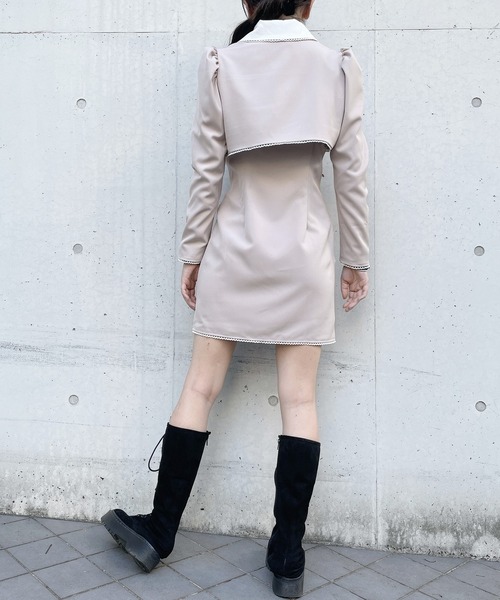 lilLilly（リルリリー）の「スカラップショートジャケット（テーラードジャケット・レディース・ホワイト/ブラック/ベージュ・FREE）」の22枚目の写真