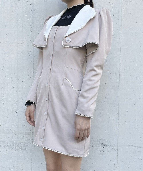 lilLilly（リルリリー）の「スカラップショートジャケット（テーラードジャケット・レディース・ホワイト/ブラック/ベージュ・FREE）」の17枚目の写真