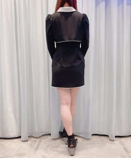 lilLilly（リルリリー）の「スカラップショートジャケット（テーラードジャケット・レディース・ホワイト/ブラック/ベージュ・FREE）」の21枚目の写真