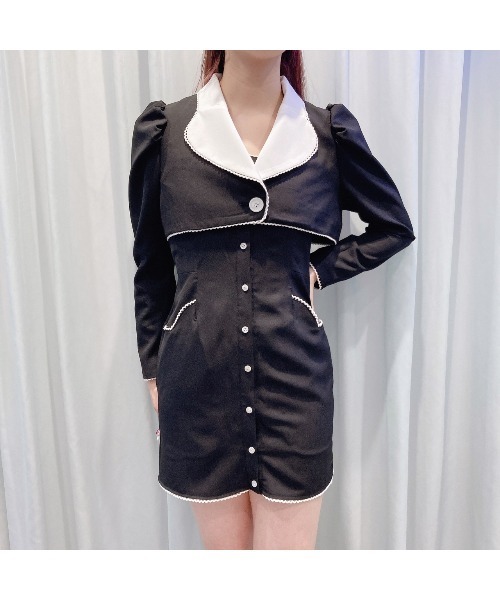 lilLilly（リルリリー）の「スカラップショートジャケット（テーラードジャケット・レディース・ホワイト/ブラック/ベージュ・FREE）」の11枚目の写真