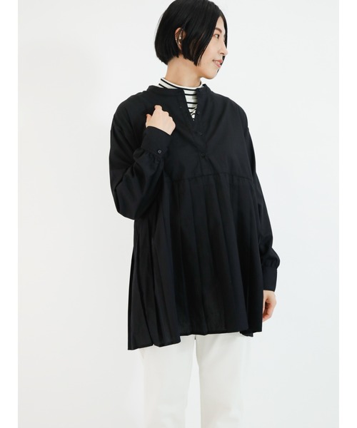 Lugnoncure（ルノンキュール）の「プリーツ切替ブラウス（シャツ/ブラウス・レディース・ベージュ/オフホワイト/ブラック・ﾌﾘ-）」の3枚目の写真