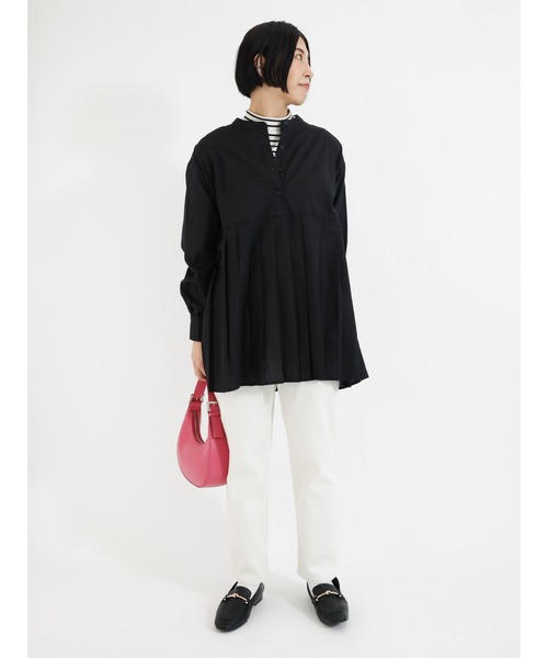 Lugnoncure（ルノンキュール）の「プリーツ切替ブラウス（シャツ/ブラウス・レディース・ベージュ/オフホワイト/ブラック・ﾌﾘ-）」の5枚目の写真