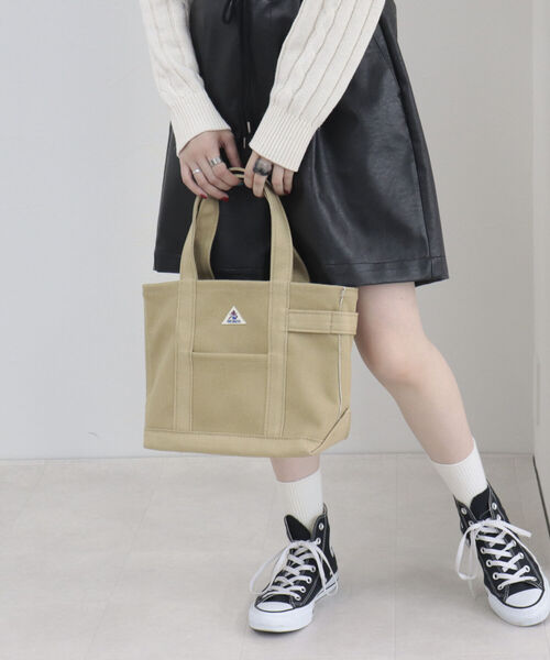 GEVACO（ゲバコ）の「【GEVACO/ゲバコ】キャンバストートバッグ S（トートバッグ・レディース・グレー/アイボリー/レッド/ネイビー/グリーン/ベージュ/ダークネイビー・FREE）」の4枚目の写真