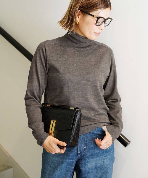 Deuxieme Classe（ドゥーズィエムクラス）の「* refined タートルネックプルオーバー（ニット/セーター・レディース・ブラウン/ブラック・FREE）」の10枚目の写真