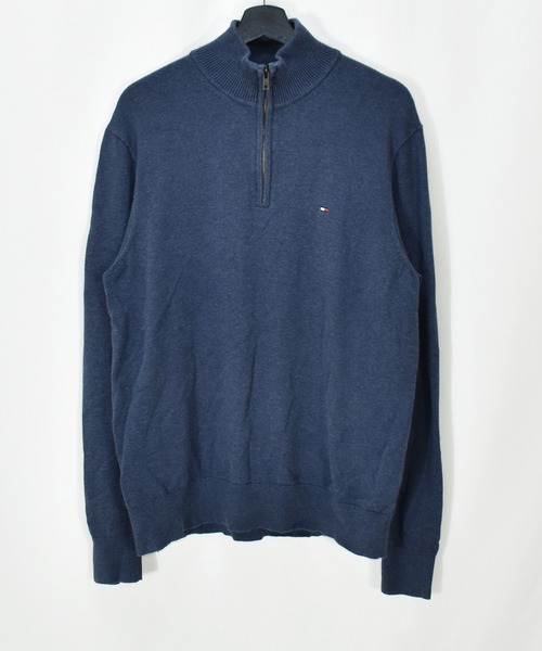 TOMMY HILFIGER(トミーヒルフィガー)の「【ヴィンテージ古着】TOMMY HILFIGER / トミーヒルフィガー ロゴ刺繍 ハーフジップニット セーター(ニット/セーター・メンズ・ネイビー・X-LARGE)」の2枚目の写真
