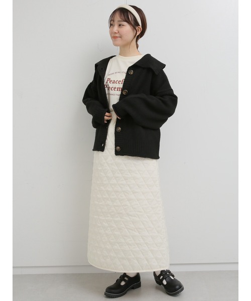 ehka sopo（エヘカソポ）の「キルティングスカート（スカート・レディース・ブラック/カーキ/キナリ・ﾌﾘ-）」の11枚目の写真