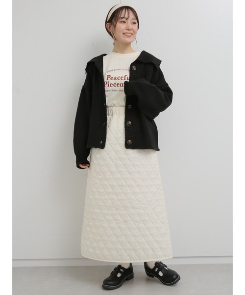 ehka sopo（エヘカソポ）の「キルティングスカート（スカート・レディース・ブラック/カーキ/キナリ・ﾌﾘ-）」の13枚目の写真