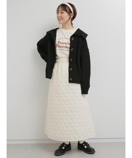 ehka sopo（エヘカソポ）の「キルティングスカート（スカート・レディース・ブラック/カーキ/キナリ・ﾌﾘ-）」の14枚目の写真