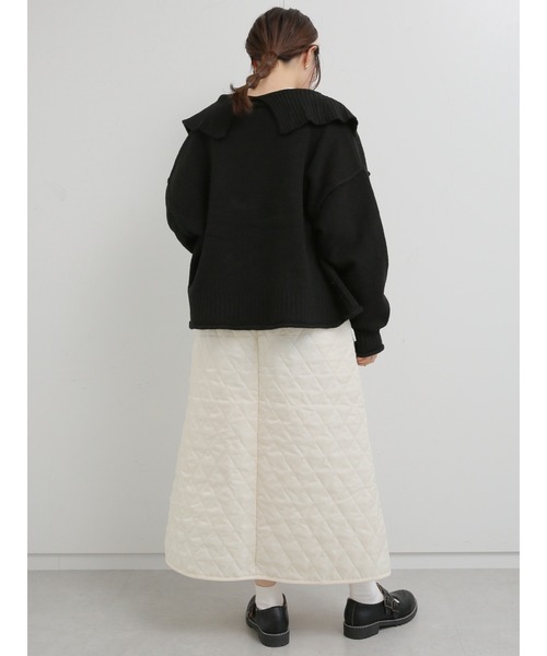 ehka sopo（エヘカソポ）の「キルティングスカート（スカート・レディース・ブラック/カーキ/キナリ・ﾌﾘ-）」の15枚目の写真