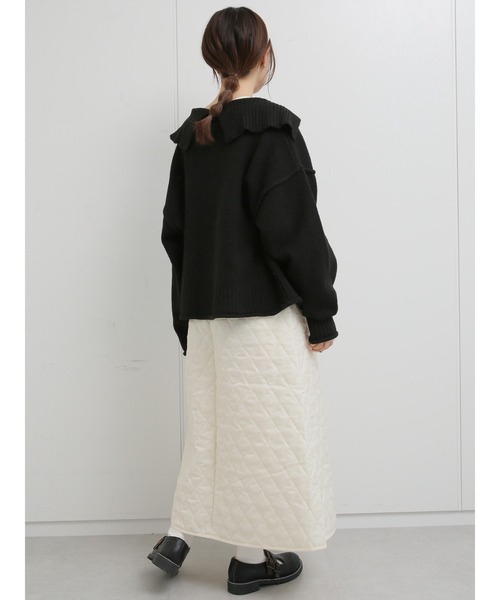 ehka sopo（エヘカソポ）の「キルティングスカート（スカート・レディース・ブラック/カーキ/キナリ・ﾌﾘ-）」の16枚目の写真
