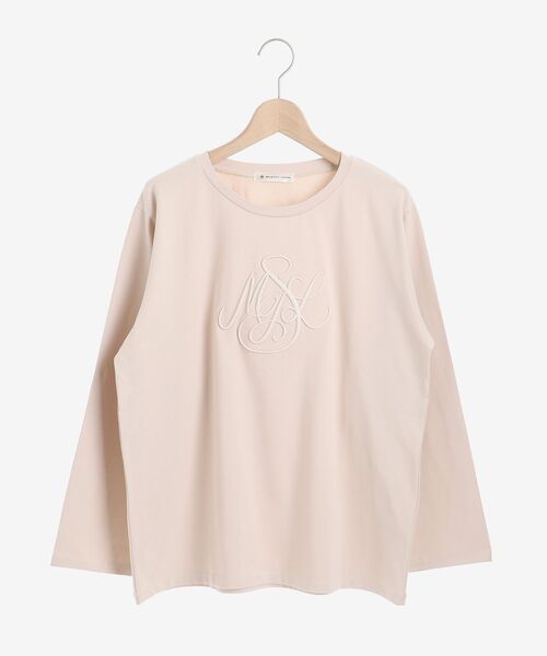 MAJESTIC LEGON（マジェスティックレゴン）の「エンブロイダリーロゴTee（Tシャツ/カットソー・レディース・ベージュ/オフホワイト/ブラック・MEDIUM）」の8枚目の写真