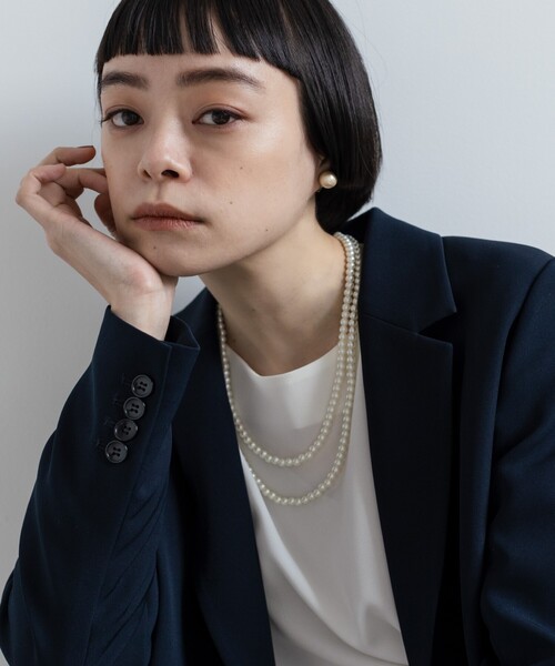 THE SHOP TK （ザ ショップ ティーケー ）の「◆【セレモニー/二連パールセット】コサージュ（ブローチ/コサージュ・レディース・ライトベージュ/ネイビー・00）」の3枚目の写真