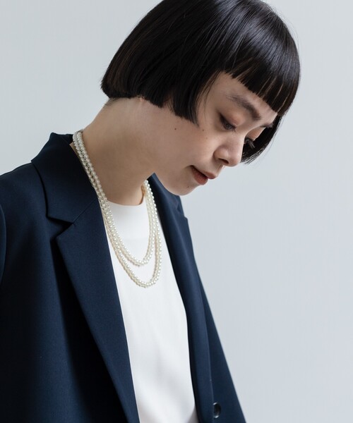 THE SHOP TK （ザ ショップ ティーケー ）の「◆【セレモニー/二連パールセット】コサージュ（ブローチ/コサージュ・レディース・ライトベージュ/ネイビー・00）」の4枚目の写真