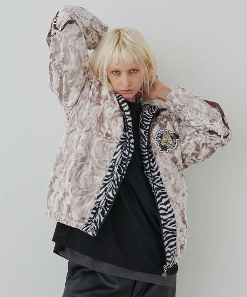 【最終価格】美品OLDGALFY×AIVER YABAI阿威婆亜ベルボアブルゾン OLDGALFY×AIVER YABAI阿威婆亜ベルボアブルゾン