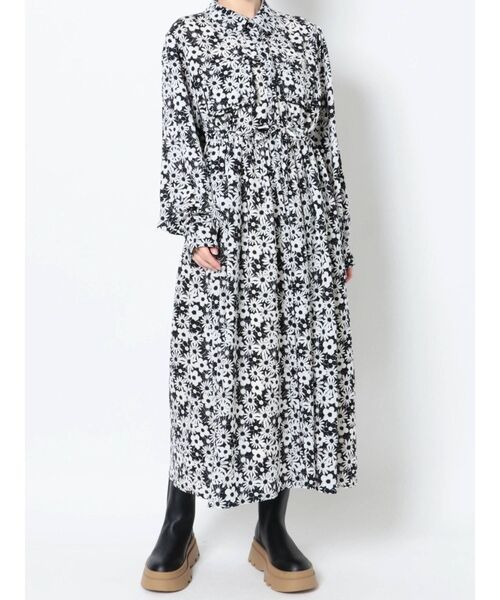 merry jenny（メリージェニー）の「2トーンフラワーシャツワンピース（ワンピース・レディース・グリーン/ブラック・FREE）」の3枚目の写真